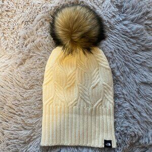 The North Face Knit Beanie Extra-large pom-pom Off-White/Cream